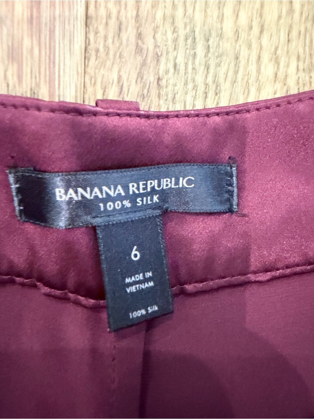 ❤️ Banana Republic Belay Silk Pants Dark Cherry Red Size 6 ❤️ - Picture 3 of 14